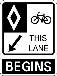 Sign indicating bicycle-only lane