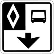 Sign indicating bus-only lane
