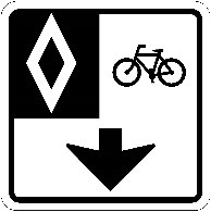 Sign indicating bicycle-only lane