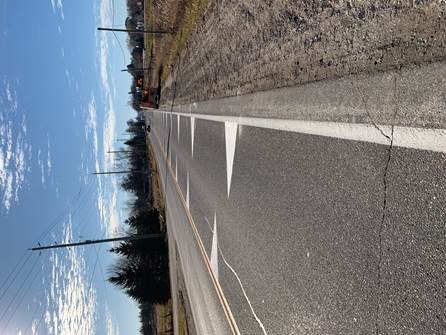 Dragon's Teeth pavement markings along Regional Road 47