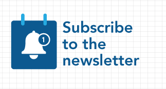 "Subscribe to the newsletter" with bell notification icon on a calendar.