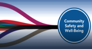 Circle with the text "Community Safety and Well-Being"