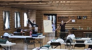 Camp Samac interior set up for unsheltered residents
