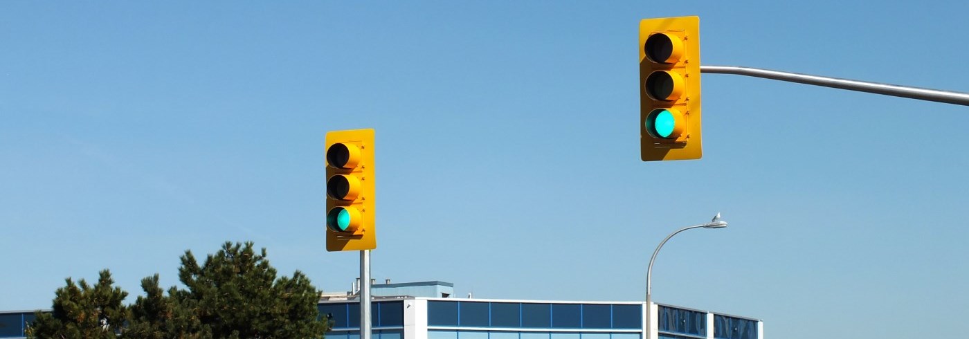Traffic lights signalling green
