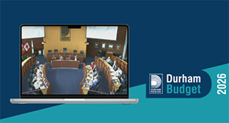 A still image of the virtual Budget Town Hall.