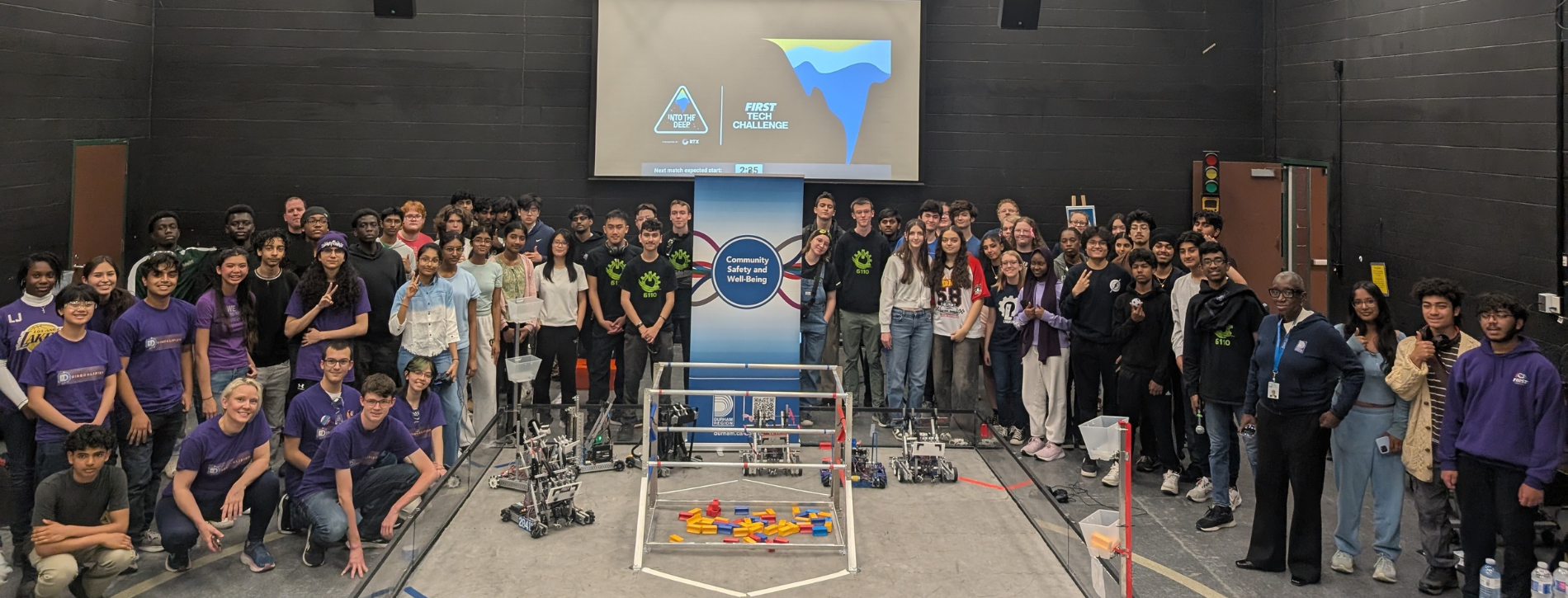 A group at the robotics tournament.