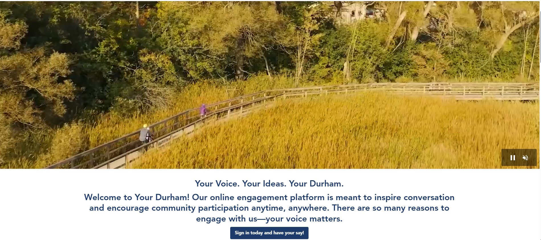 A snapshot image of the Your Durham refreshed home page