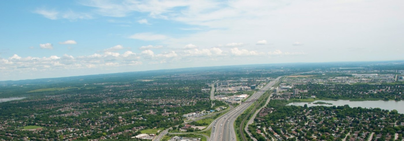 Aerial view over Durham Region