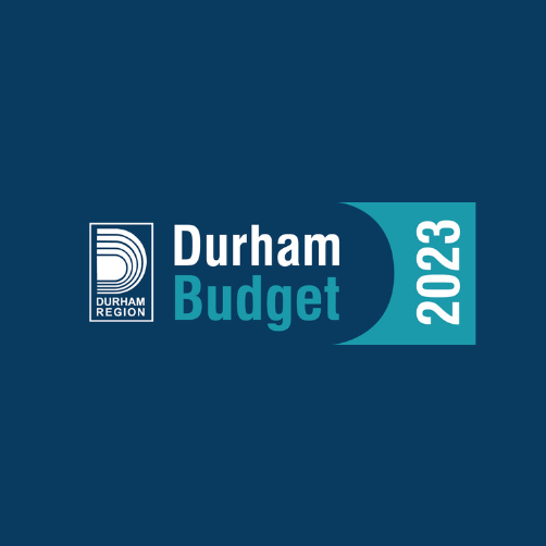 Durham Budget logo on a blue background