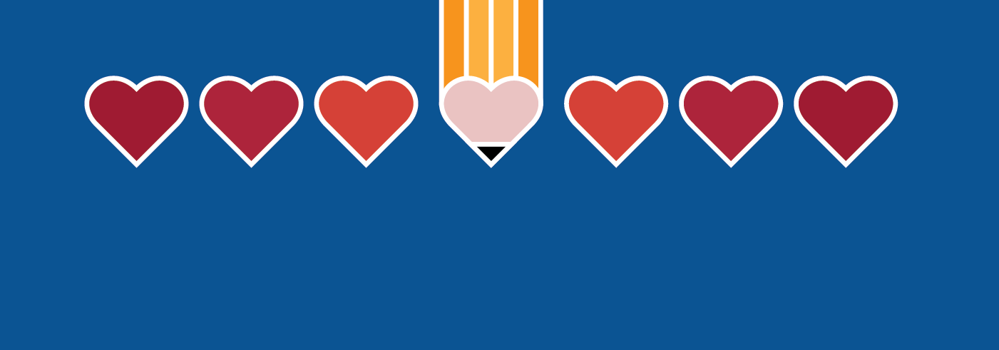 Hearts and a pencil