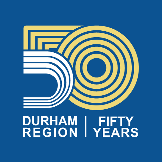 Durham Region celebrates 50 years logo.