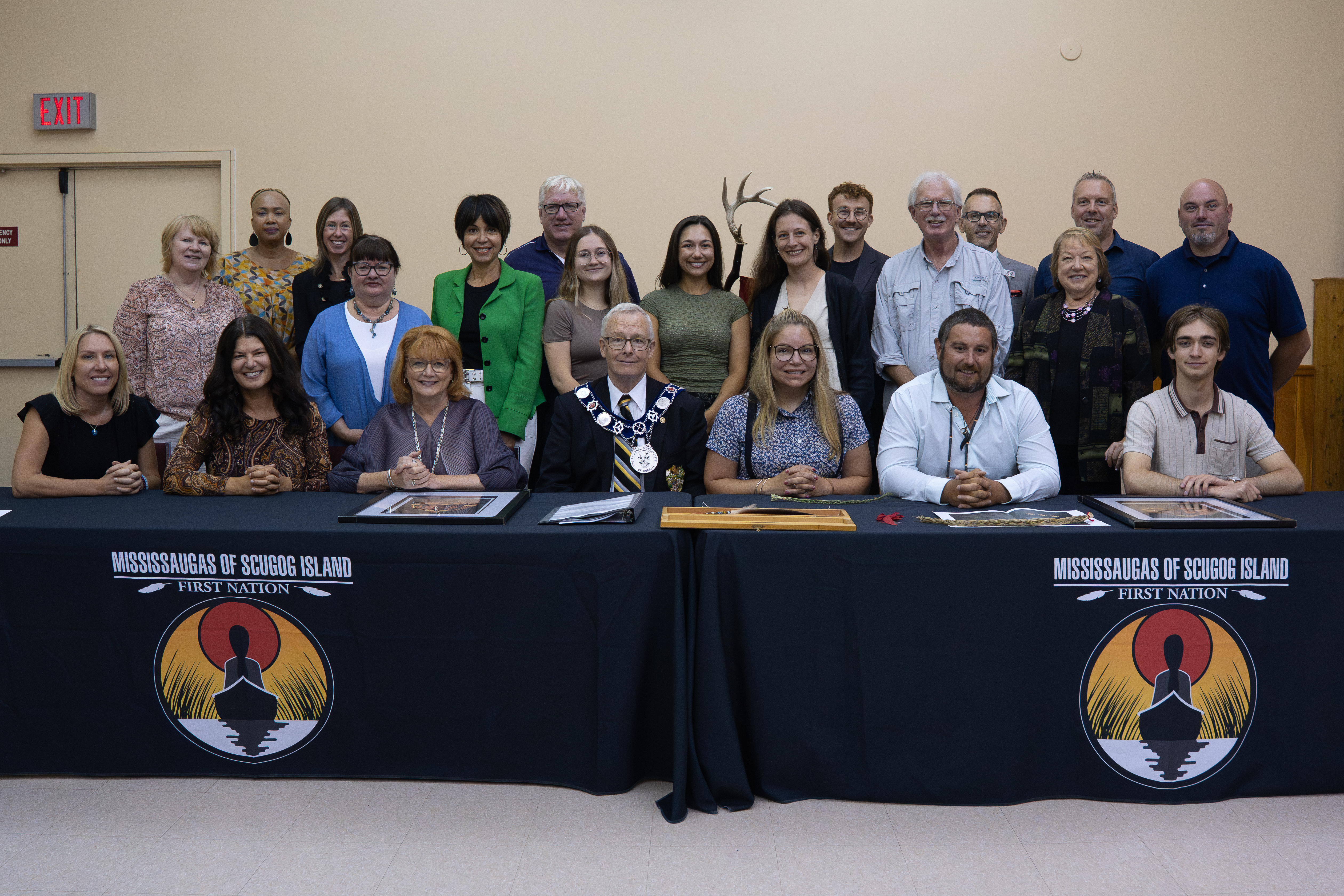 Representatives from the Region of Durham and Mississaugas of Scugog Island First Nation at the Bilateral Agreement signing