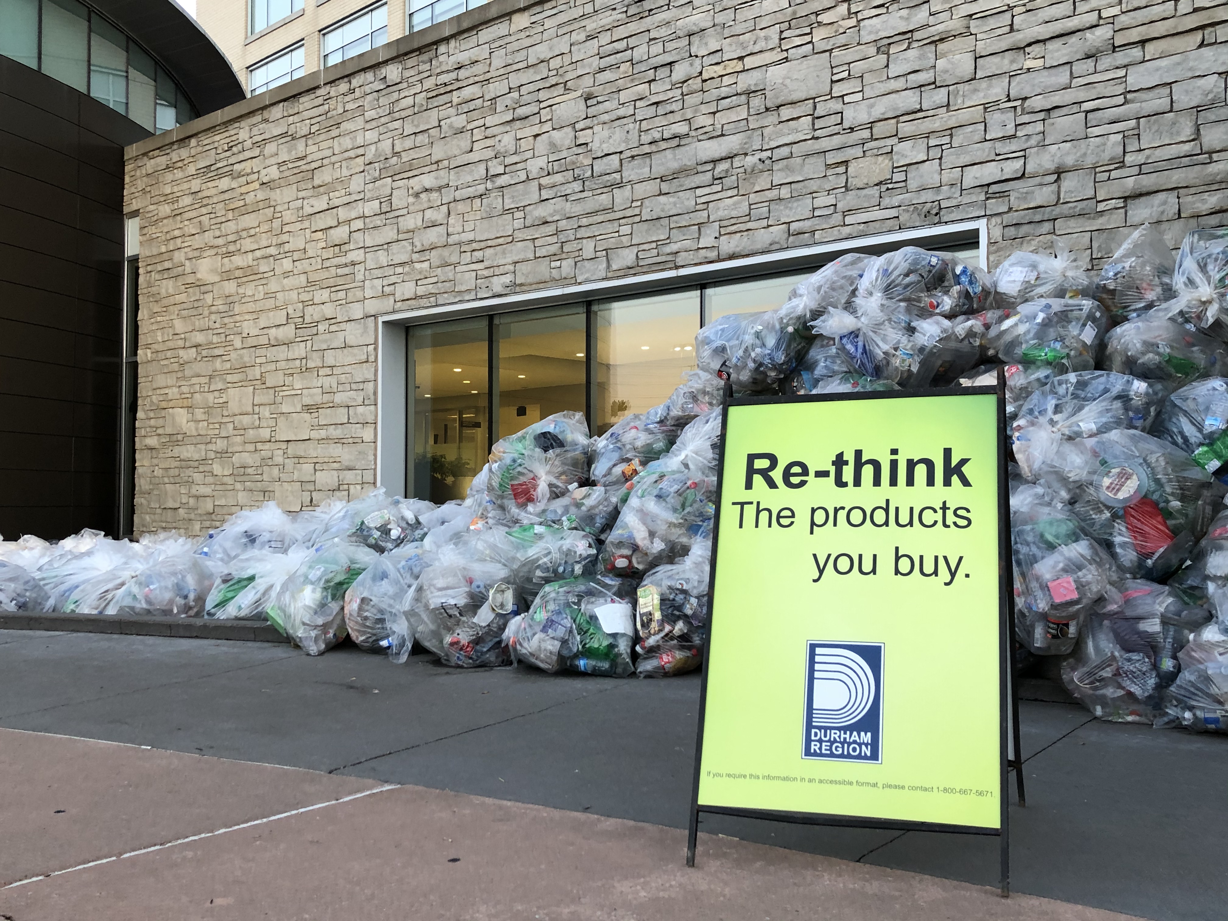 Single-use plastics display at Regional Headquarters