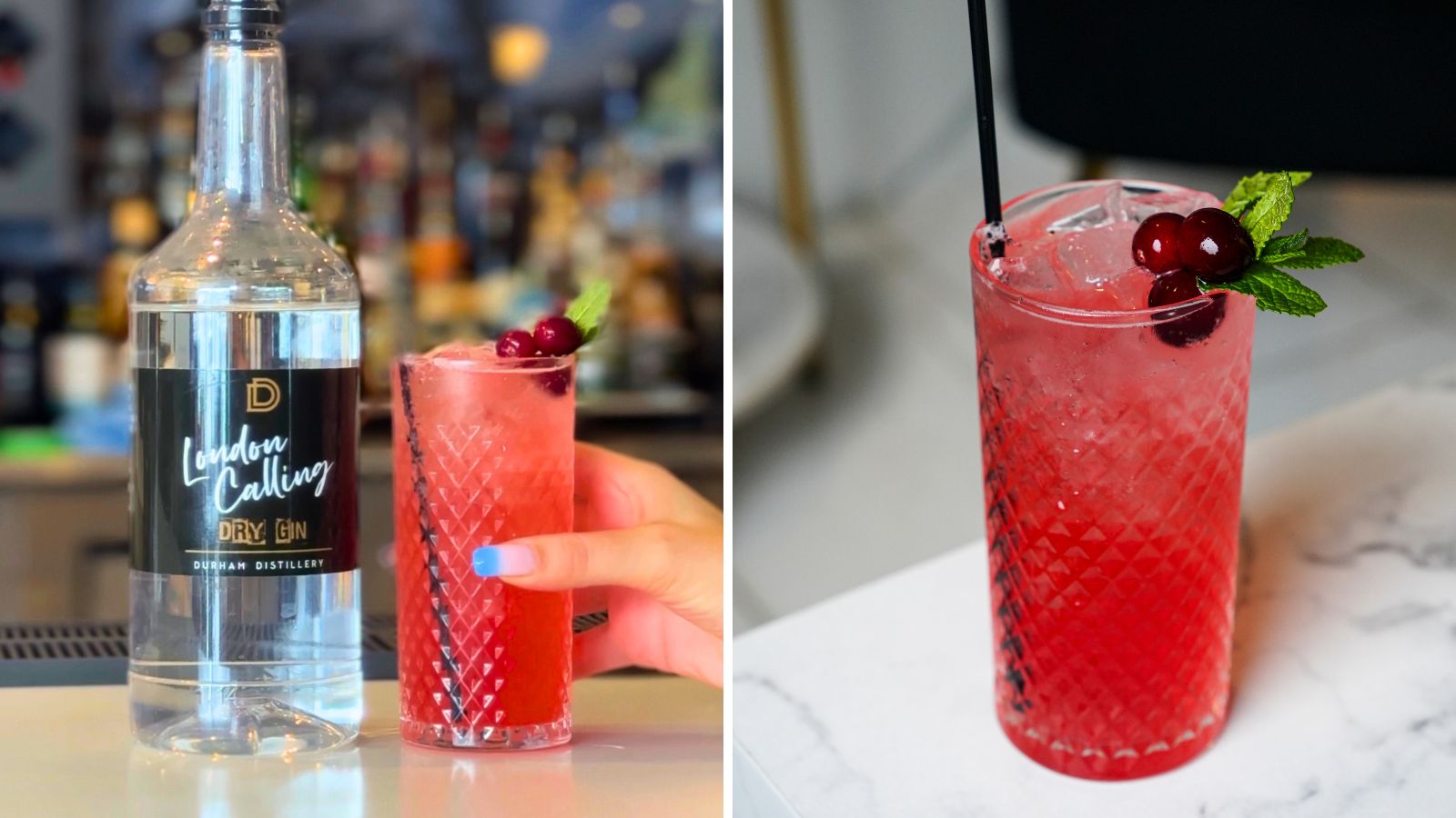 Gin-Gle All The Way cocktail from OneTen Kitchen + Bar in Whitby, Ontario