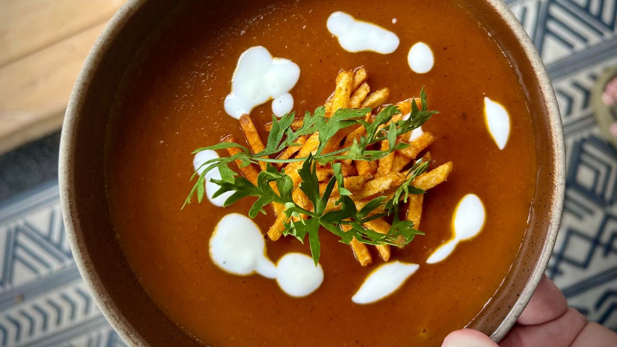 Apple, Squash & Chipotle Soup by Chef Alex Page using local farm fresh ingredients from Durham Region, Ontario, Canada