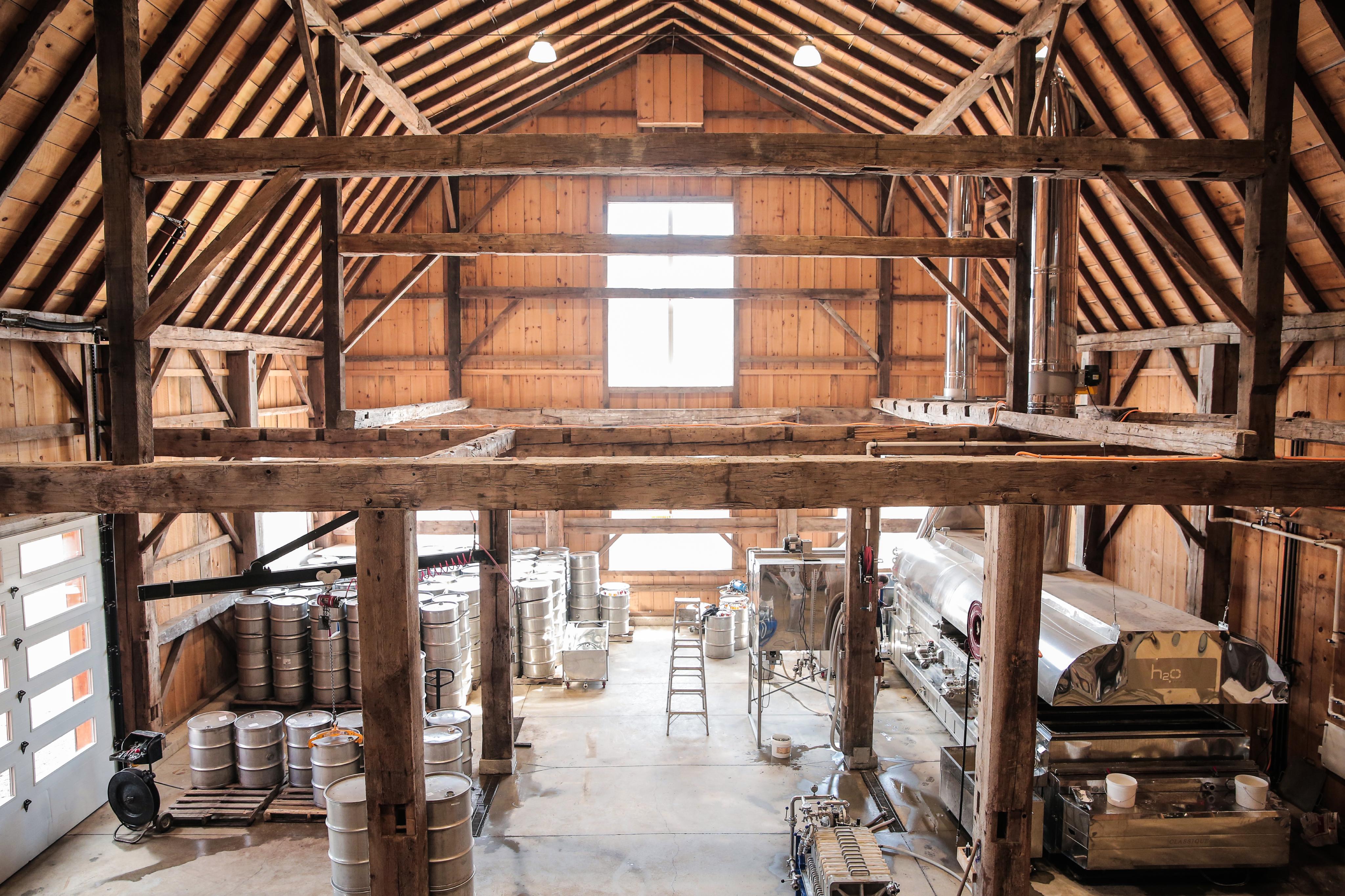 Interior of Pefferlaw Creek maple syrup barn