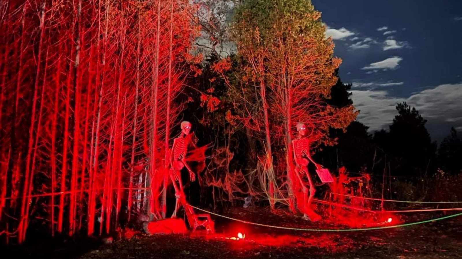 Halloween decorations at Brawley Woods in Whitby, Ontario