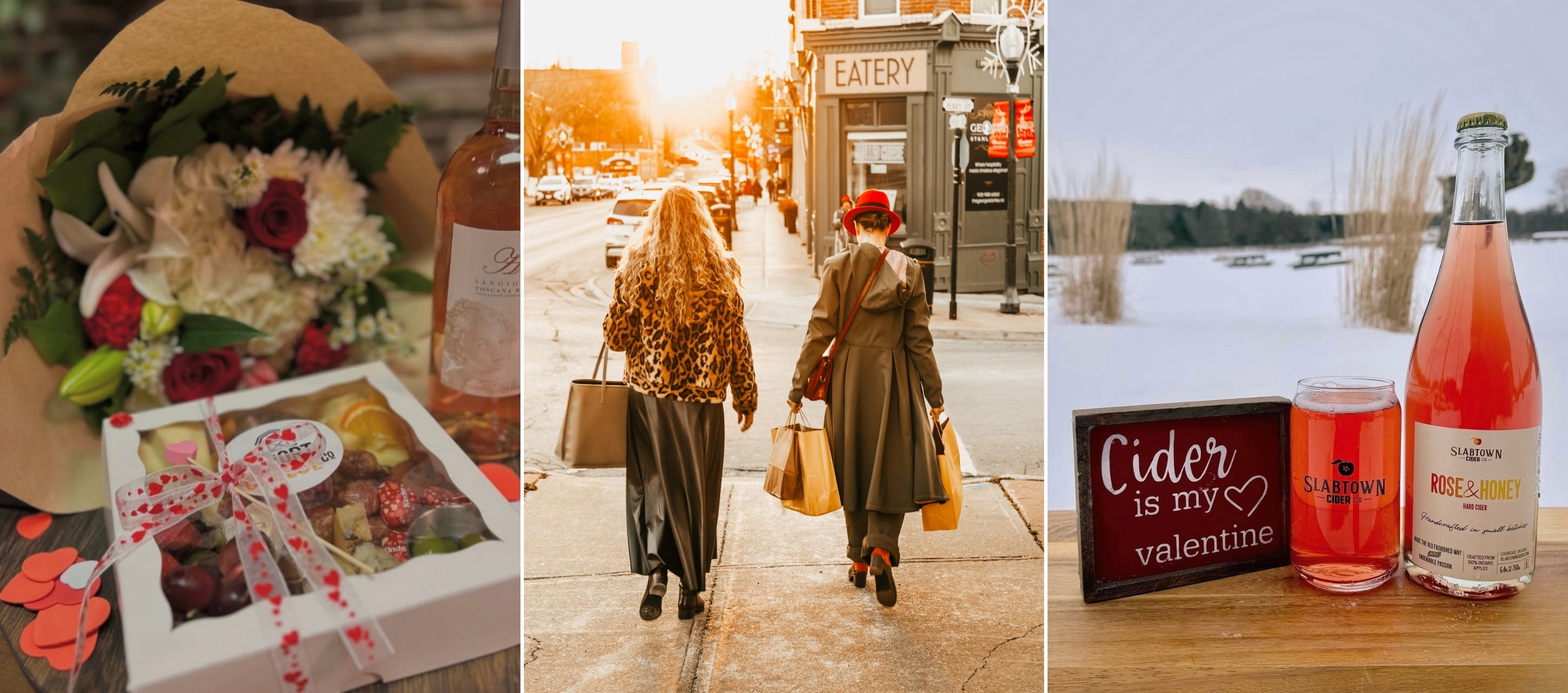 People shopping from local businesses in downtown Port Perry, Ontario, Canada