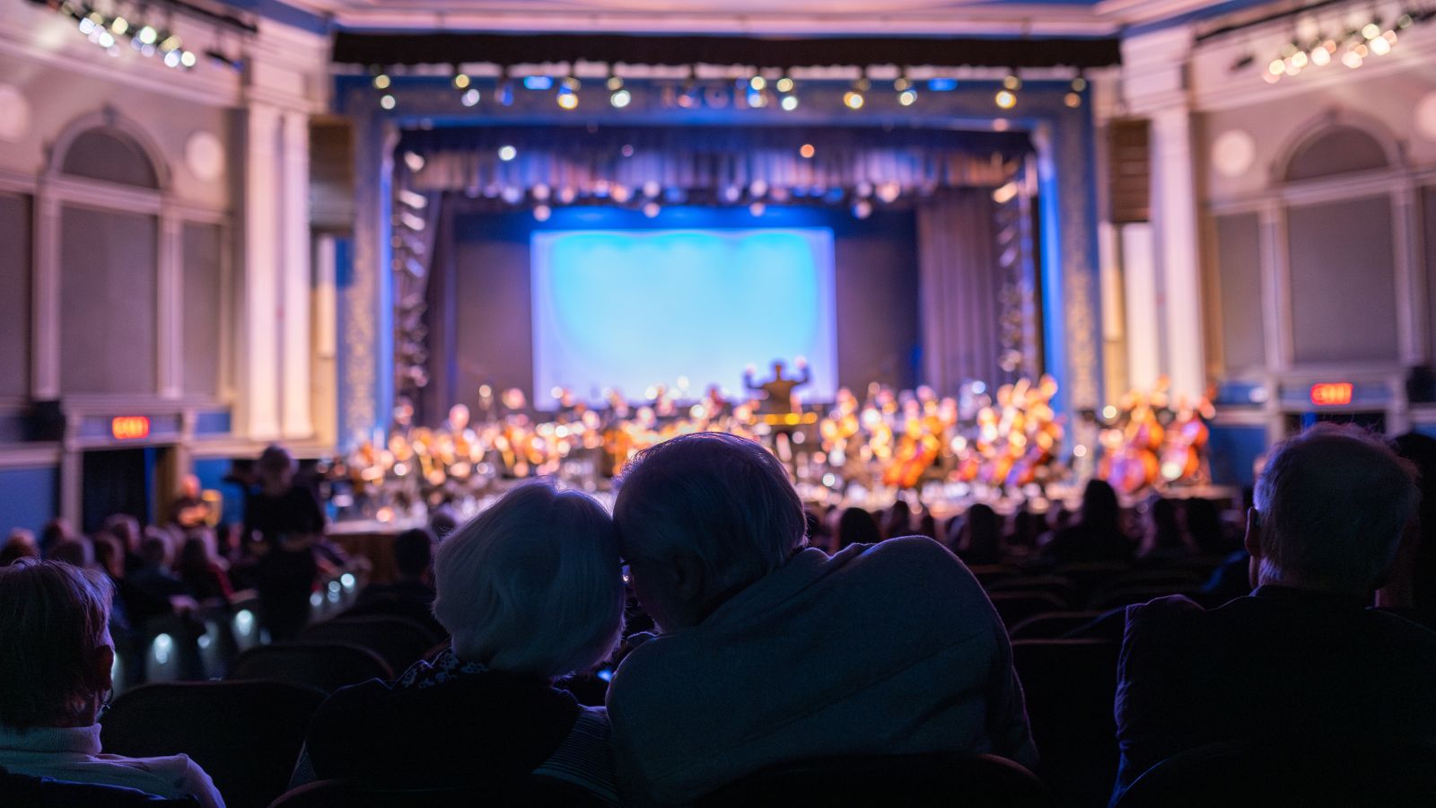 A couple enjoying a performance at Regent Theatre in downtown Oshawa, Ontario, Canada.