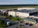 An aerial view of Algoma Orchards manufacturing facility and storefront.