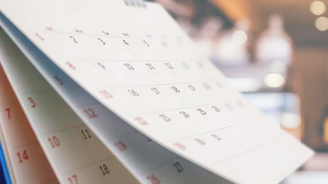 A calendar flipbook