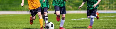 Kids playing soccer