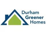 The Durham Greener Home icon with an abstract banner along the bottom, that includes the ICF and Durham Region logos, and the Top7 Intelligent Communities of the Year badge.