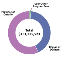 Pie chart showing Health Department revenues by source.