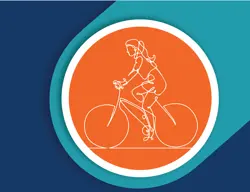 A picture of a girl riding a bike