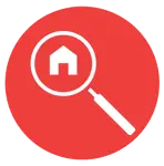 House and microscope icon.