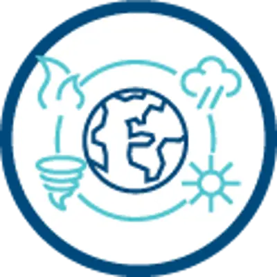 Earth with climate icons