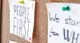 Cork board with a sign that says "People first"