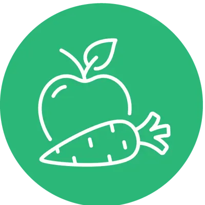 Apple and carrot icon.