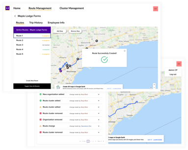 Route management system by Hop in Technologies in Durham Region, Ontario, Canada
